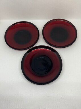 Ruby Red Arcoroc France saucers